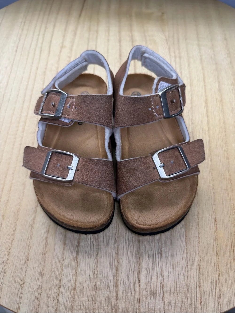 🚨 Kids Brown Suede Buckle Sandals